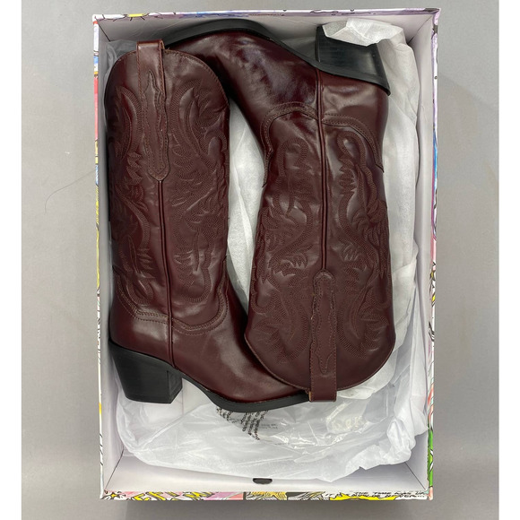 Jeffrey Campbell Dagget Western Boots Brown Size 6 Cowboy Inspired - Picture 4 of 13